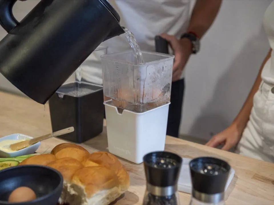 Eggbath Cooker. A countertop egg cooker, designed for tooling and a crowdfunding launch.
